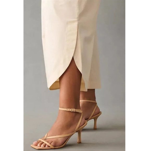 Anthropologie Mare Mare Curved Hem Chino Pants Womens 3X Sand Ivory High Rise - Picture 4 of 14